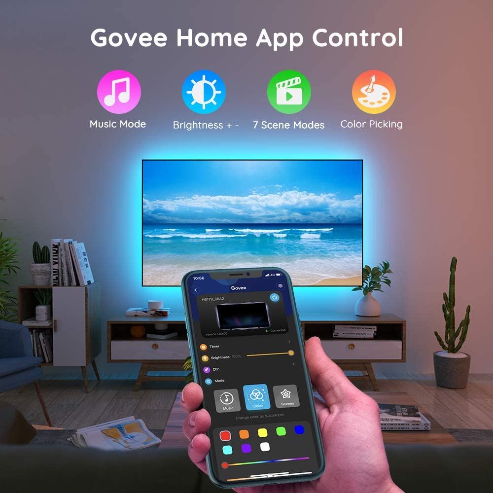 Govee TV LED Backlight, LED Lights for TV and Remote, Music Sync, Multiple Dynamic Scene Modes, 46-60 inch TV