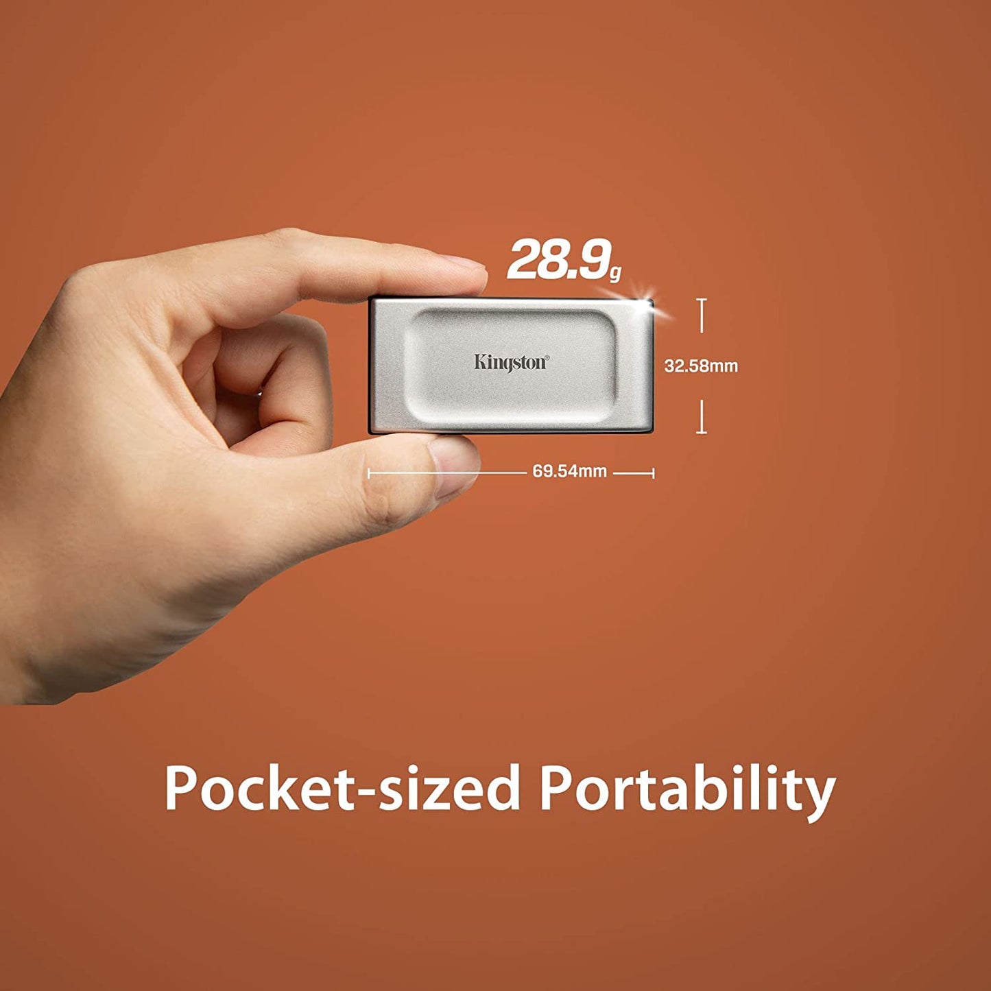 قرص SSD محمول عالي الأداء من Kingston XS2000 مزود بمنفذ USB-C - سعة 500 جيجابايت | 1 تيرابايت | 2 تيرابايت