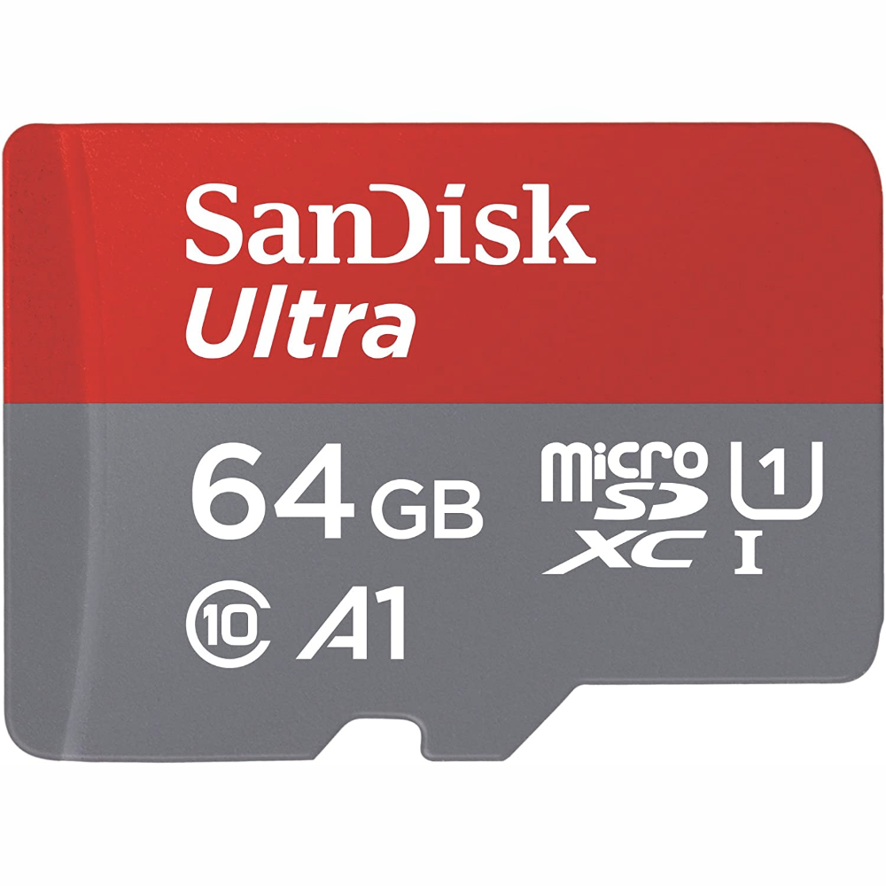 SanDisk 64GB Ultra microSDXC UHS-I - 100MB/s, C10, U1, Full HD, A1, Micro SD Card - SDSQUA4-512G