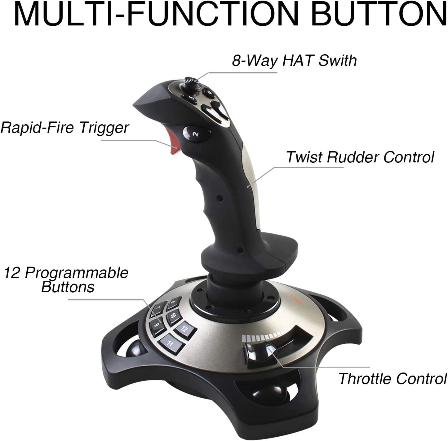 عصا التحكم PXN-2113 Flight Stick لأجهزة الكمبيوتر التي تعمل بنظام Windows