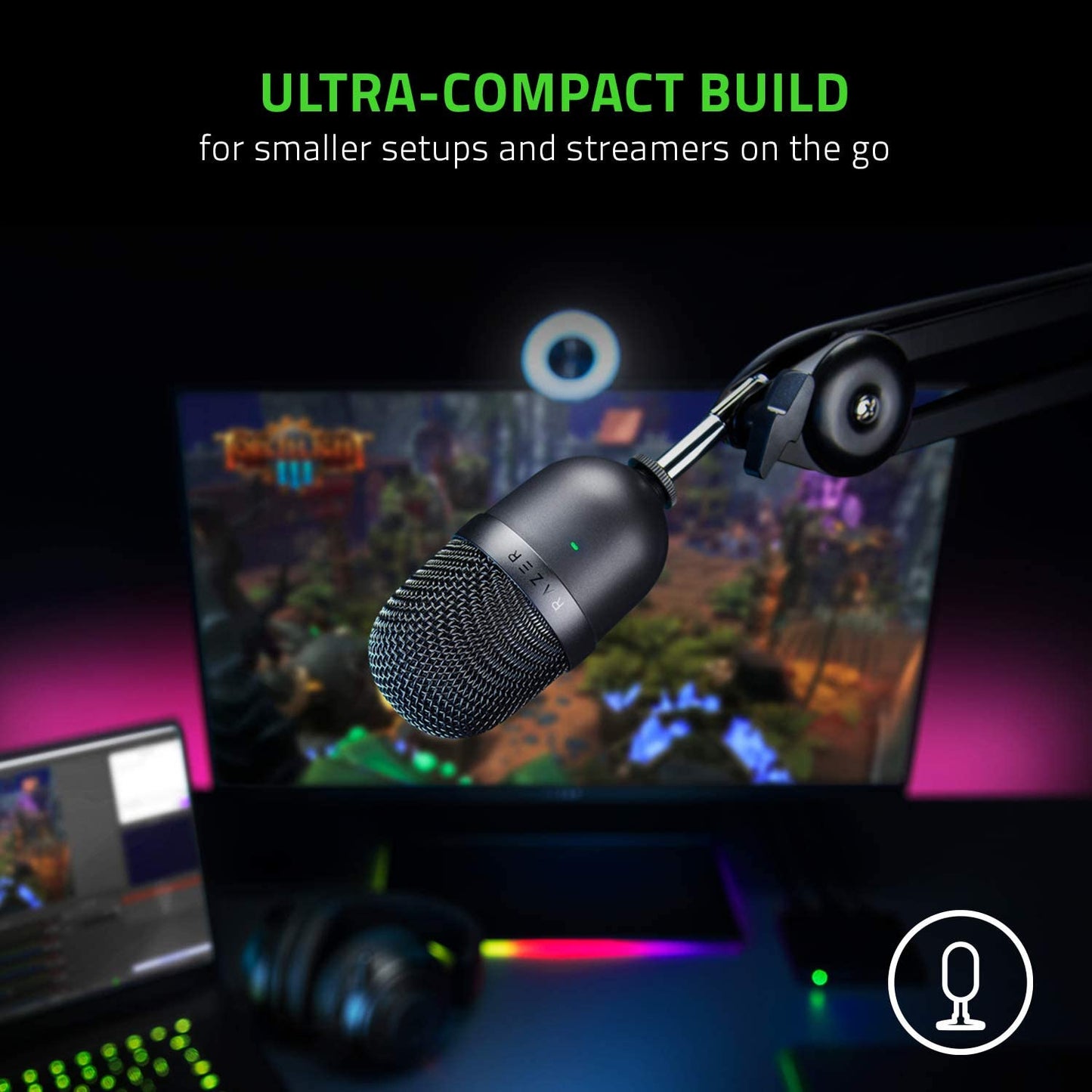 Razer Seiren V3 Mini USB Condenser Microphone: for Streaming and Gaming - Black