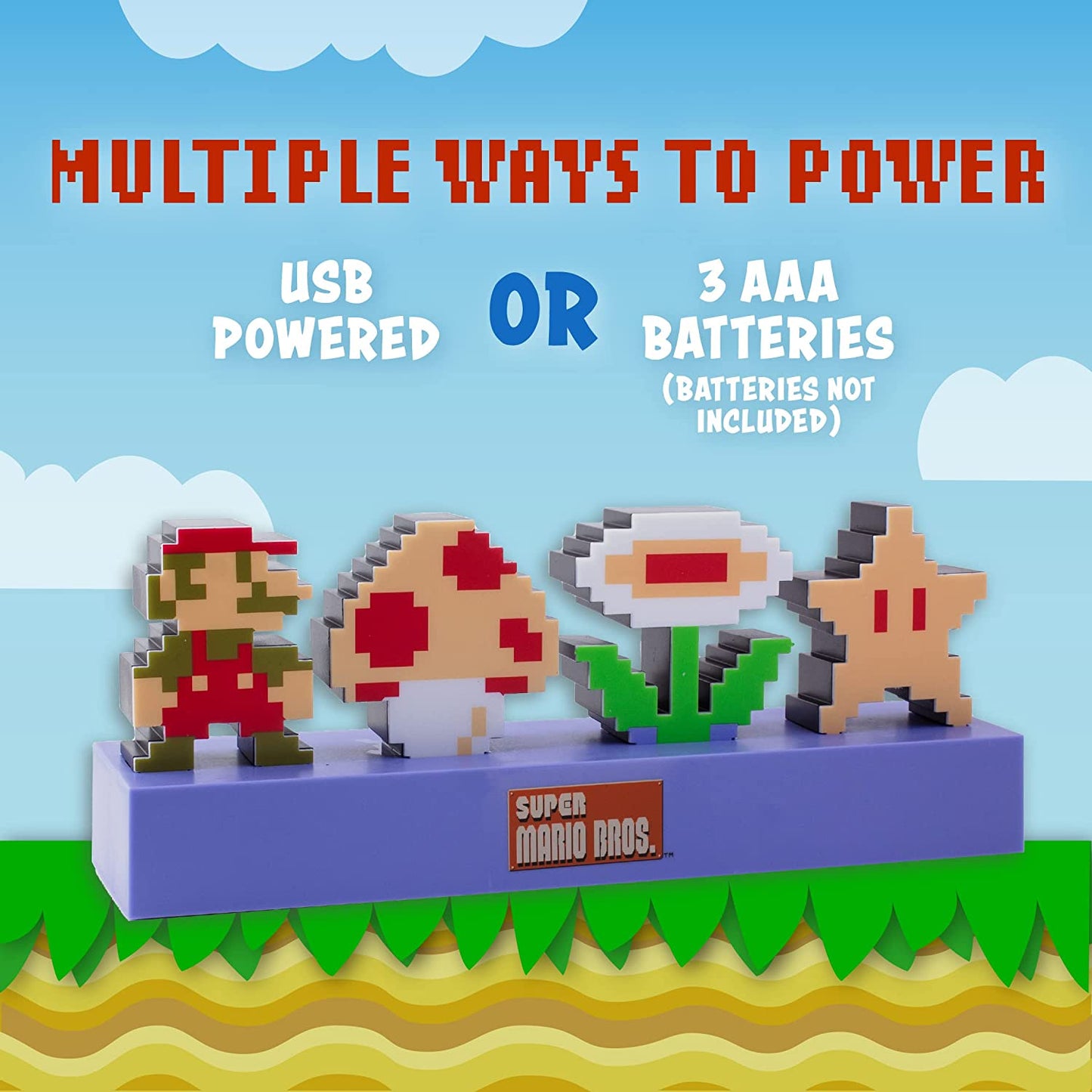 Super Mario Bros Icons Light, Decorative Light Up Figure