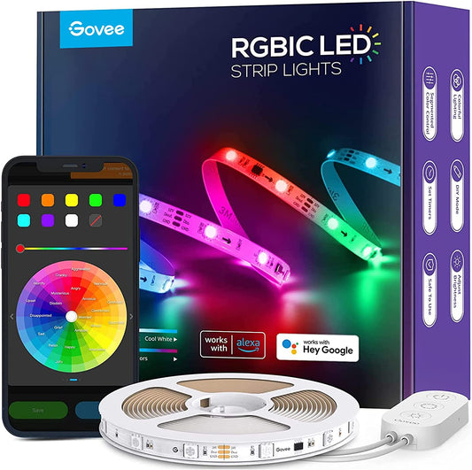 شريط إضاءة Govee RGBIC LED بطول 5 أمتار مع وضع الموسيقى، يعمل مع Alexa وتطبيق Govee Home
