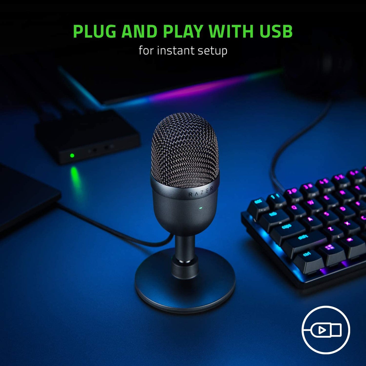 Razer Seiren V3 Mini USB Condenser Microphone: for Streaming and Gaming - Black