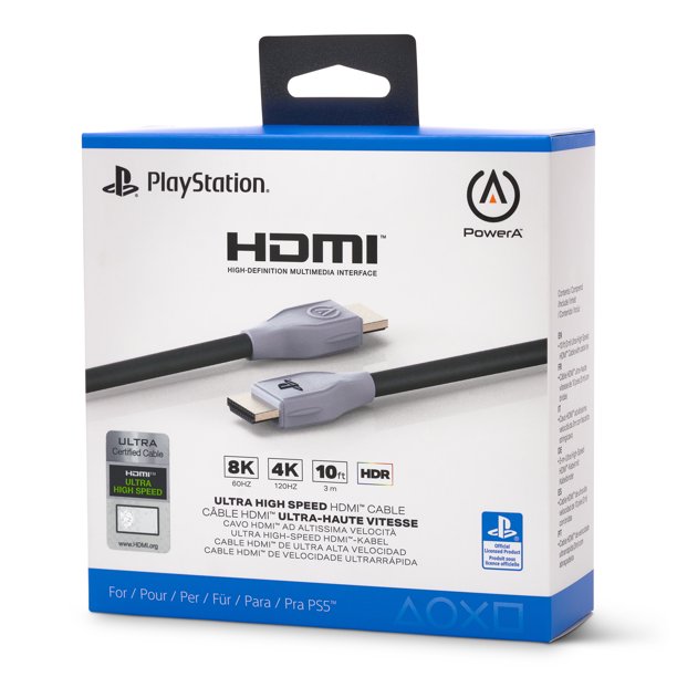 PowerA Ultra High Speed HDMI 2.1 Cable 3 Meters for PlayStation 5, PS5 (Officially Licensed)