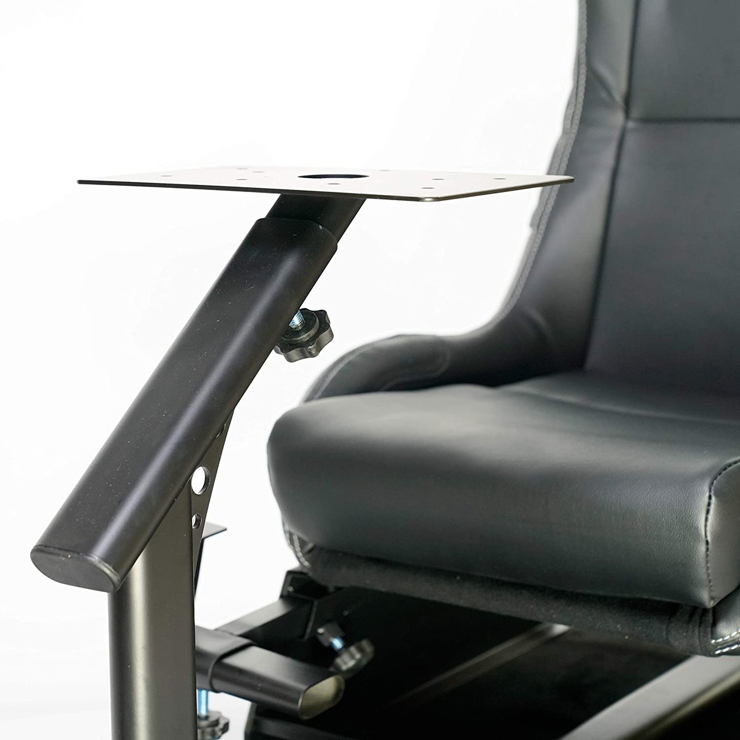 Racing Seat Gaming Chair Simulator Cockpit Steering Wheel Stand - Black