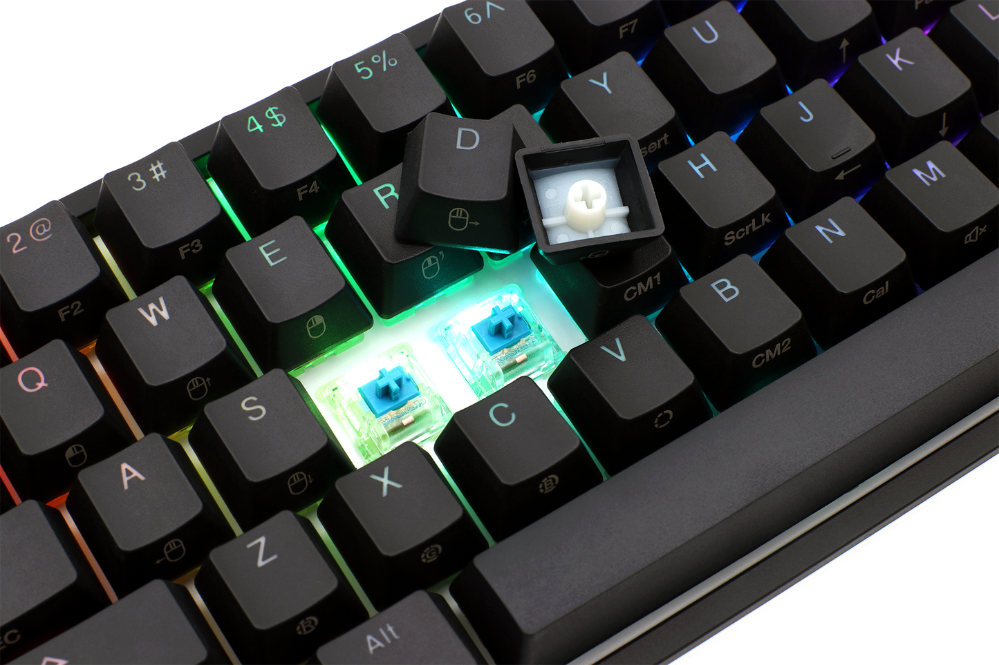 لوحة مفاتيح ميكانيكية Ducky One 2 Mini v2 RGB LED 60% - أسود