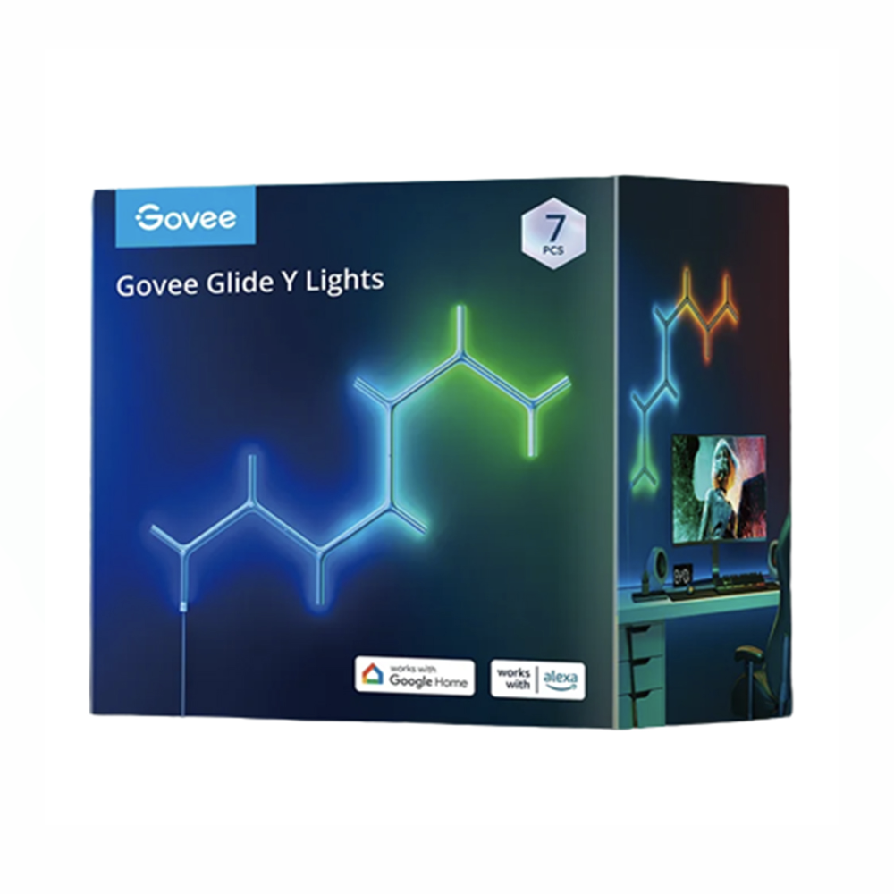 Govee Glide Y Lights، RGBIC LED Smart Gaming Lights - عبوة من 7 قطع