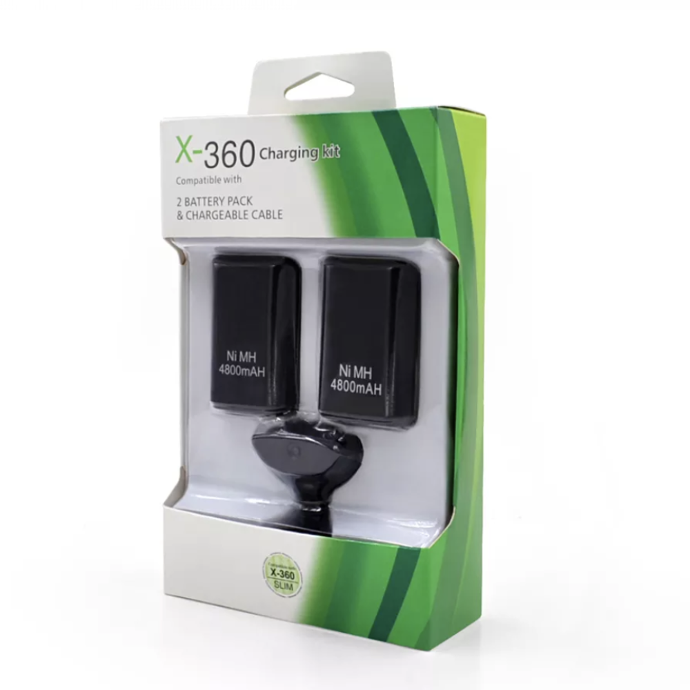 مجموعة اللعب والشحن لجهاز Xbox 360 (عبوة من قطعتين)