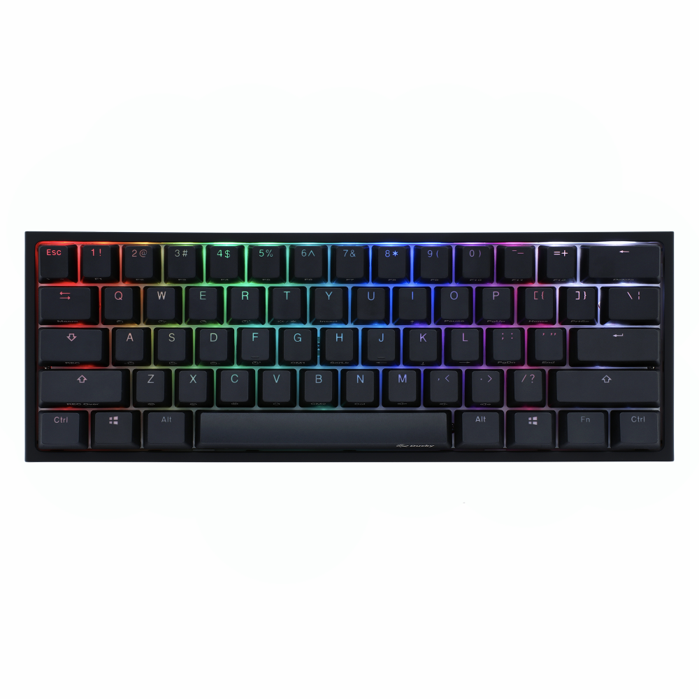 لوحة مفاتيح ميكانيكية Ducky One 2 Mini v2 RGB LED 60% - أسود