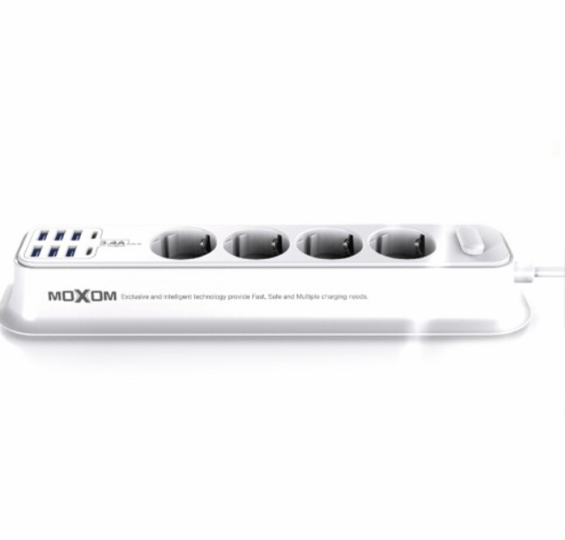 Moxom Safety Power Strip MX-ST05 - Black | White