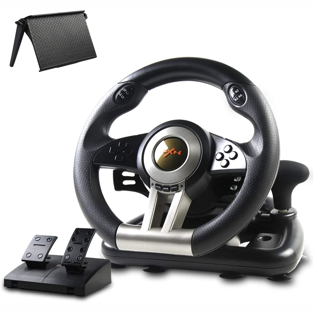 PXN-V3II 180° Racing Steering Wheel - Black - PS3 | PS4 | Xbox One | PC