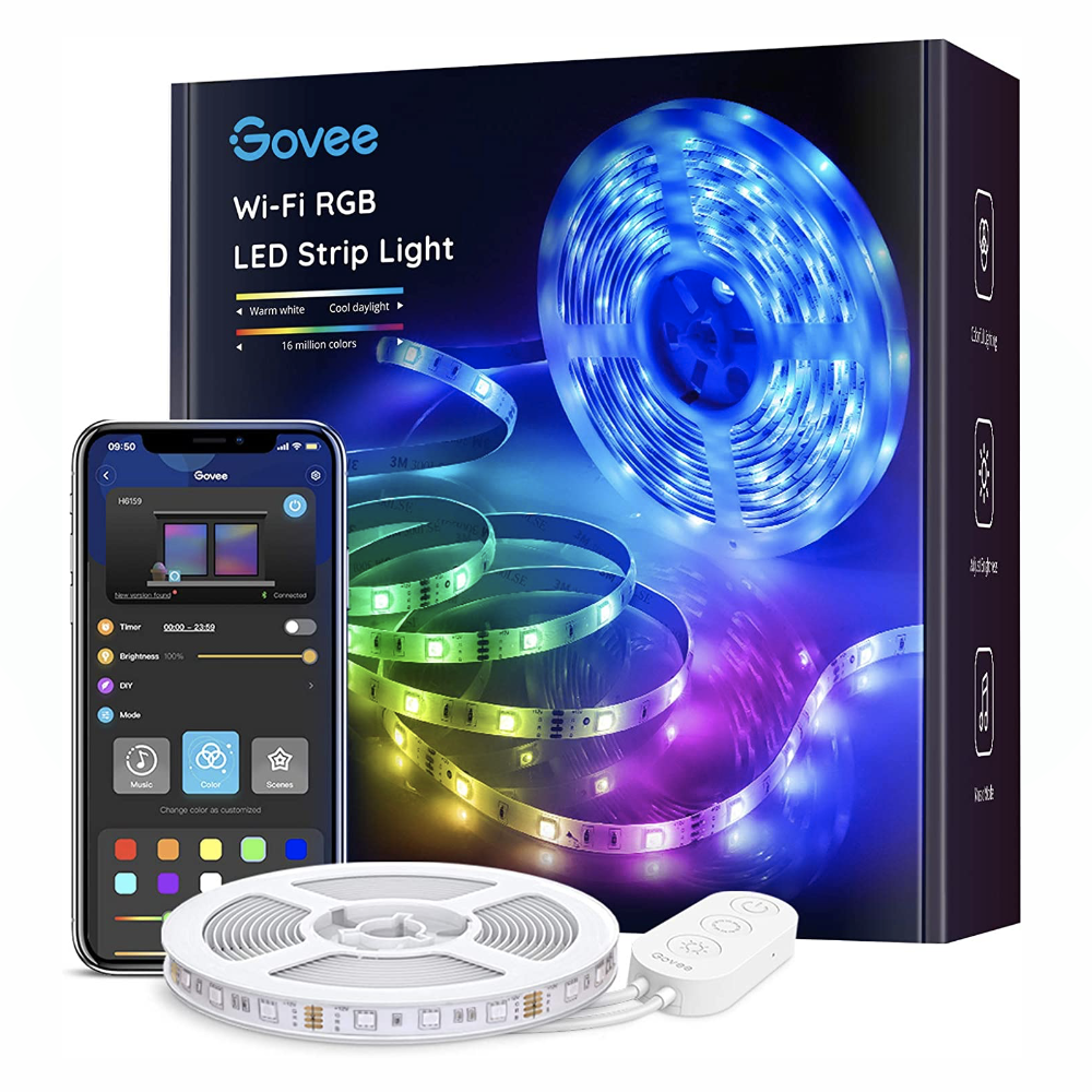 شريط إضاءة LED ذكي من Govee، شريط إضاءة LED ذكي بطول ١٠ أمتار، يدعم WiFi وAlexa وGoogle Assistant