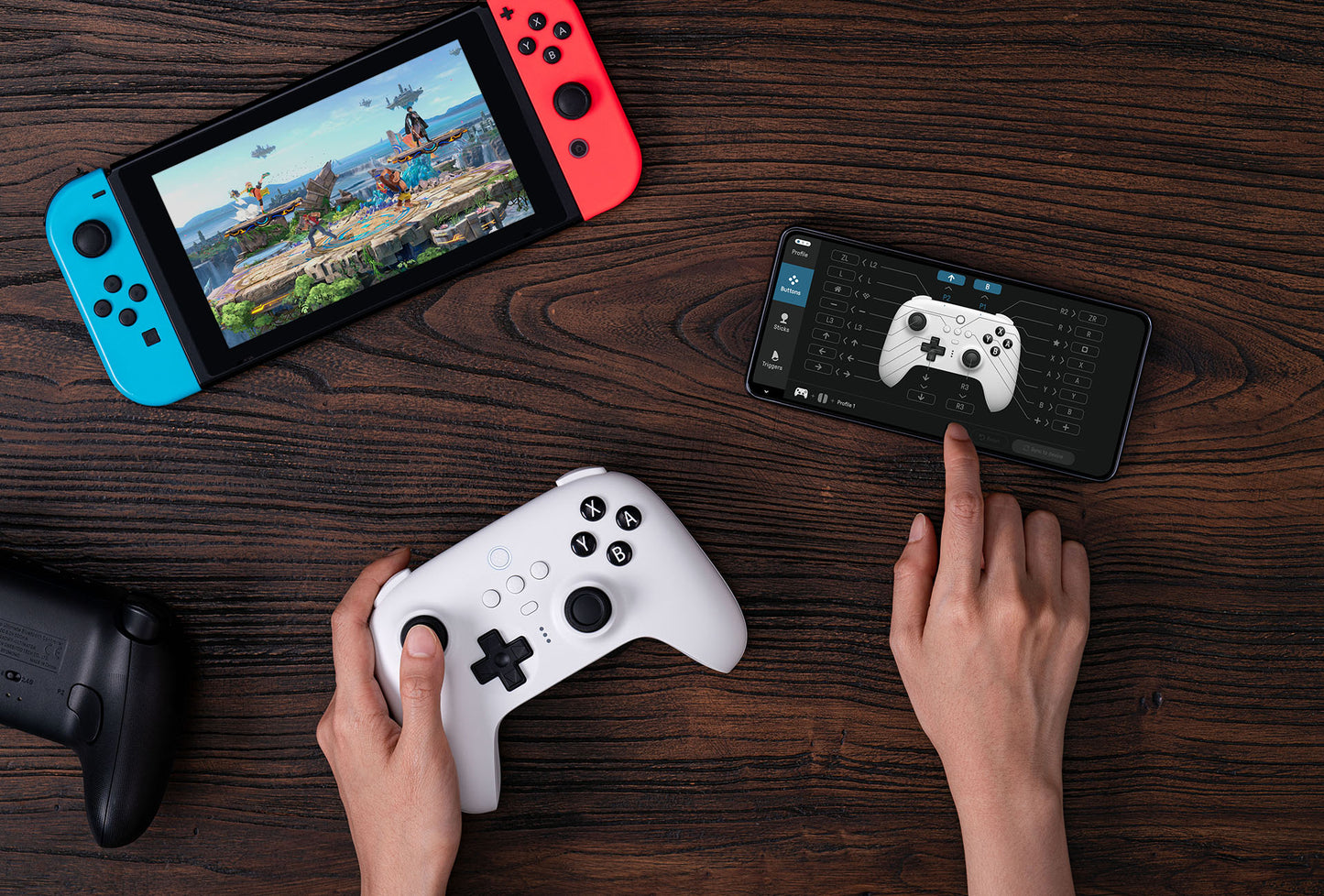 8BitDo Ultimate Controller with Charging Dock Compatible with Switch, Windows & Steam Deck - Black | White