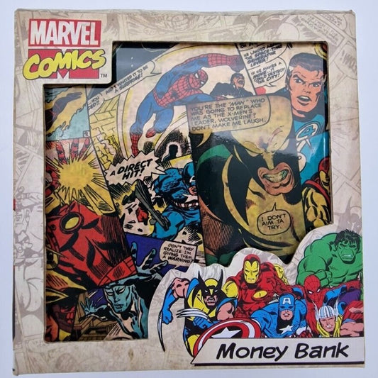 Marvel Comics Money Bank Official BB Designs Boxed Comic Strip Image Money Box