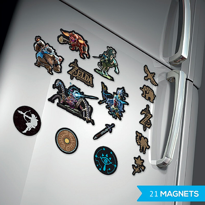 مجموعة مغناطيسات الثلاجة من نينتندو ذا ليجند أوف زيلدا - بريث أوف ذا وايلد - ٢١ قطعة