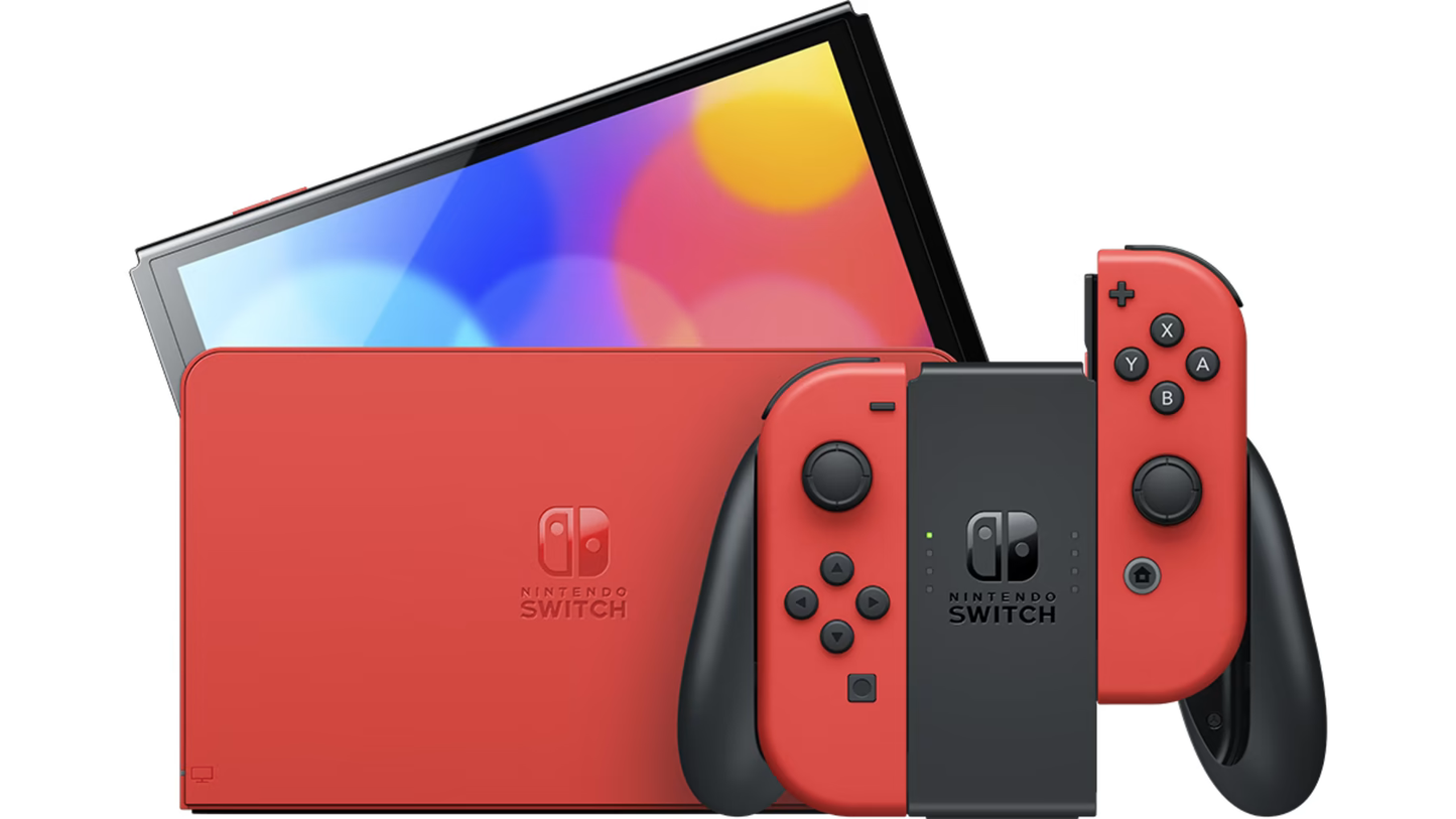 Nintendo Switch - OLED Model: Mario Red Edition With Super Mario Bros Wonder Bundle