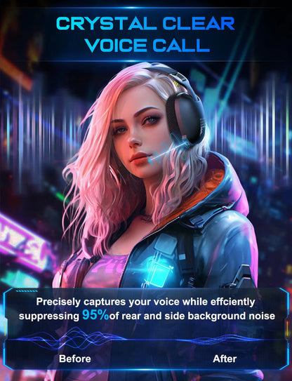 سماعة ألعاب ONIKUMA B2، بلوتوث 2.4 جيجاهرتز، لاسلكية وسلكية - ثلاثة أوضاع - أسود | أزرق