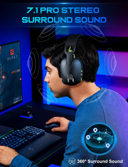 سماعة ألعاب ONIKUMA B2، بلوتوث 2.4 جيجاهرتز، لاسلكية وسلكية - ثلاثة أوضاع - أسود | أزرق