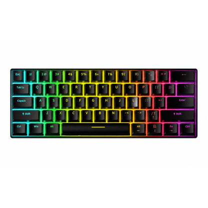 61K Ergonomic Mechanical RGB Wired Gaming Keyboard - Black