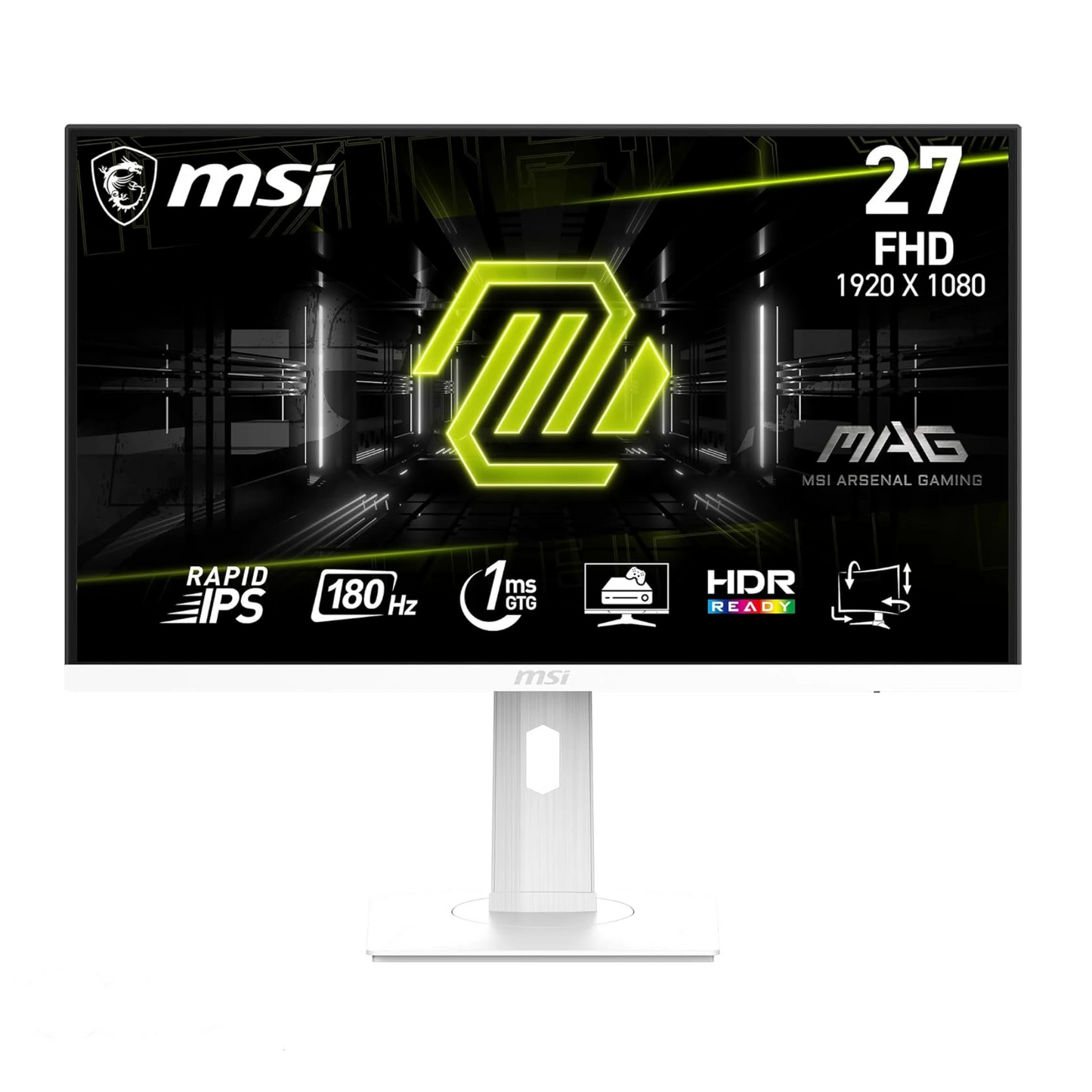 MSI MAG 274PFW 27 Inch FHD Gaming Monitor - 1920 x 1080 Rapid IPS Panel, 180 Hz - 1ms