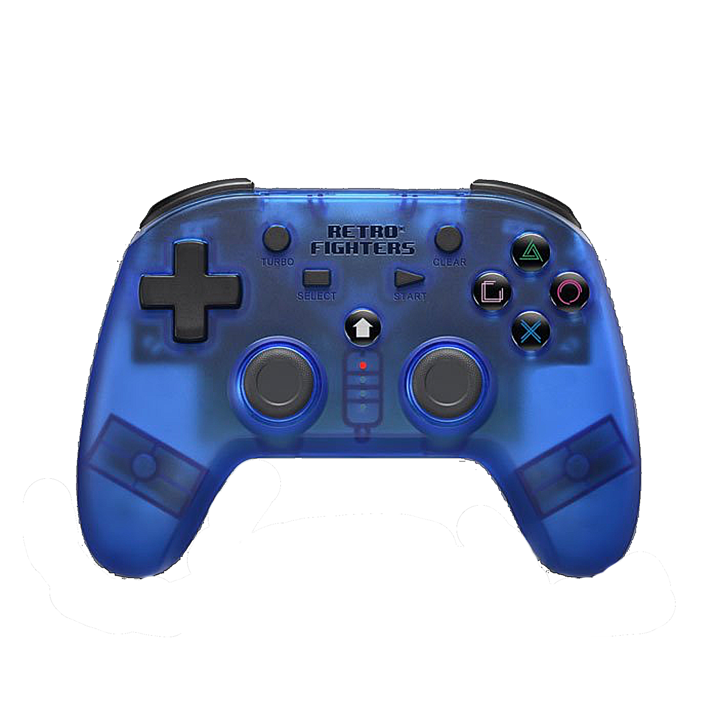 Retro Fighters Defender PS1 - PS2 - PS3 Wireless Controller - Clear Blue