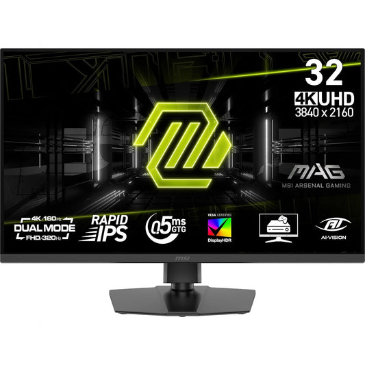 MSI MAG 322URDF E16 32-inch 3840 x 2160 (UHD) Gaming Monitor, 320Hz, Adaptive-Sync, HDMI, DisplayPort, VESA Mountable, Tilt, Height Adjustable, Speaker, 0.05ms, Black