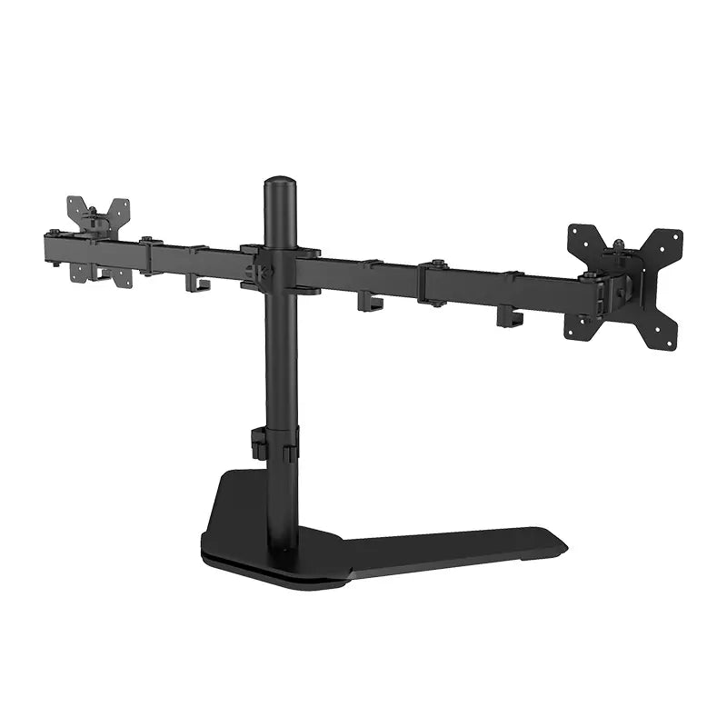 NB M042 Dual Desk Monitor Mount | Fits 17”-32” | 9kg Load per Screen | 360° Rotation | 90° Swivel | Adjustable Height & Tilt | VESA 75/100 | Matte Black Steel