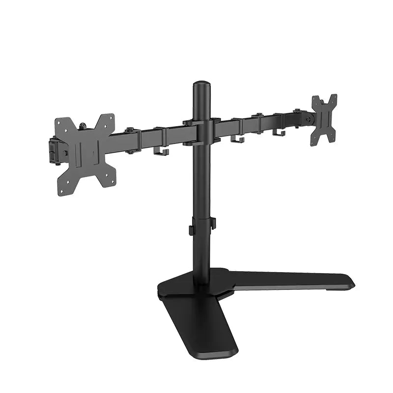 NB M042 Dual Desk Monitor Mount | Fits 17”-32” | 9kg Load per Screen | 360° Rotation | 90° Swivel | Adjustable Height & Tilt | VESA 75/100 | Matte Black Steel