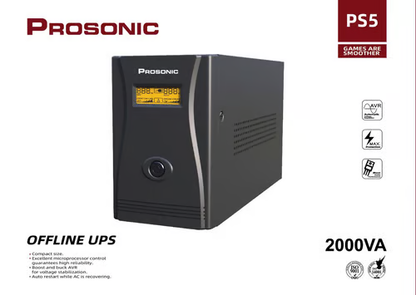 ProSonic 2000VA Gaming UPS Uninterruptible Power Supply for PS4 Pro | PS5 | Xbox Series | PC