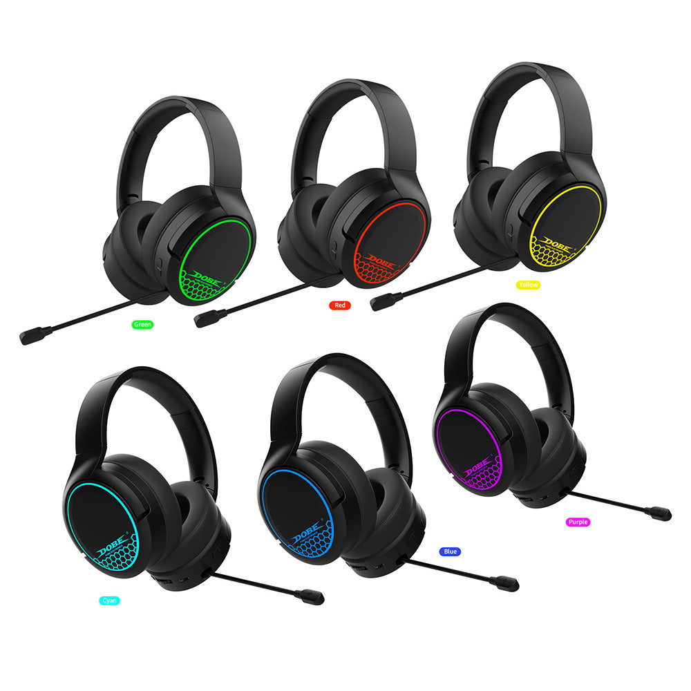 DOBE RGB TP5-35110 2.4G Bluetooth Gaming Wireless Headset- PC | Nintendo Switch | PS4 | PS5 - BLACK