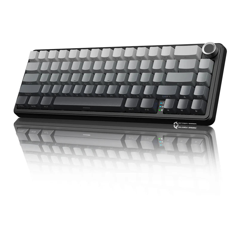 Attack Shark X66 Mechanical Keyboard – 66 Keys, Tri-Mode Wireless, Strawberry Switches, RGB, Gasket Mount, Hot-Swappable, PBT Keycaps -MOONLIGHT