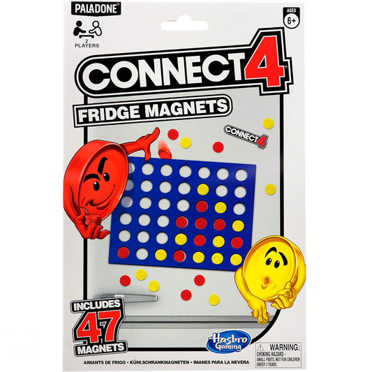 Paladone Connect 4 Fridge Magnet Game, Includes 47 Refrigerator Magnets
