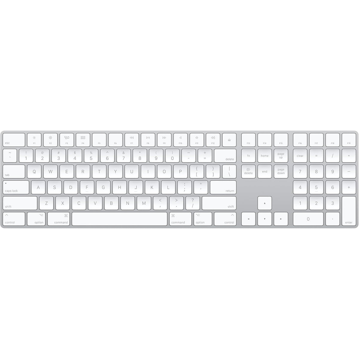 Apple Magic Keyboard with Numeric Keypad: Wireless, Bluetooth, Rechargeable. Works with Mac, iPad, or iPhone; US English - White (USED)