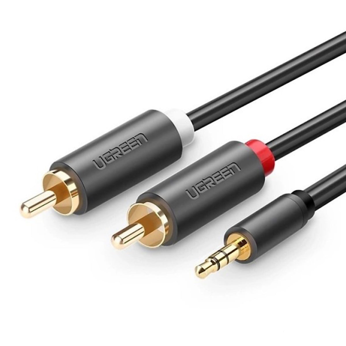 UGREEN PREMIUM 3.5MM MALE TO 2RCA MALE AUDIO CABLE – HIGH-FIDELITY SOUND CONNECTION