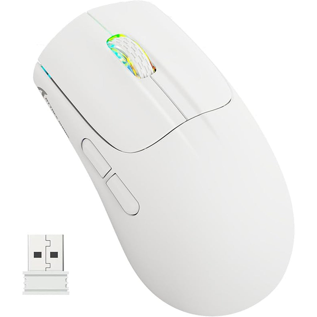 Attack Shark X5 RGB Weightless Mouse Tri-Mode Wired/2.4G/BT5.0, PAW3312 PixArt Optical Sensor, up to 4000DPI, with Long Battery Life for Office/Game - Black | White