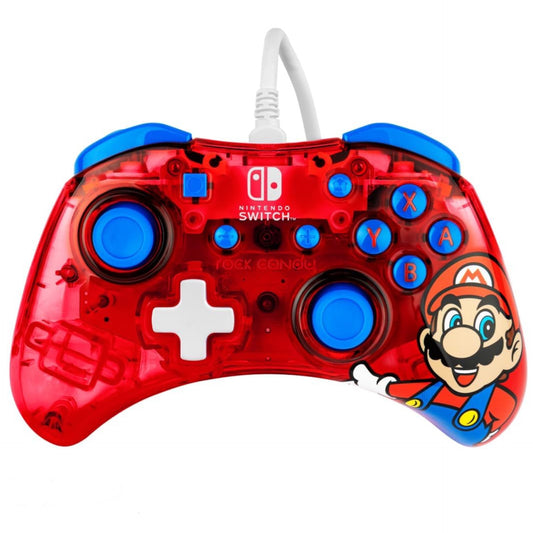 PDP Rock Candy Wired Gaming Switch Pro Controller - Mario - Red - Official License Nintendo - OLED