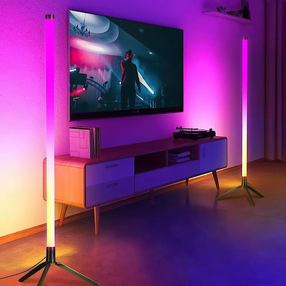 LED column floor lamp, living room RGB+WW+CW, used for room decoration, USB power supply, Nordic indoor atmosphere floor lamp.