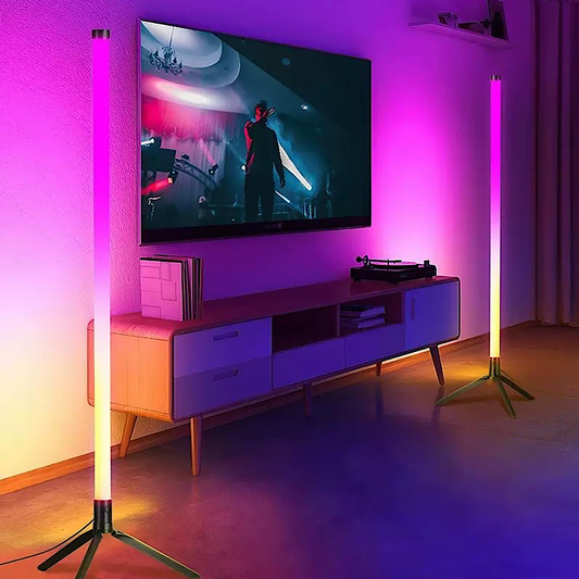 LED column floor lamp, living room RGB+WW+CW, used for room decoration, USB power supply, Nordic indoor atmosphere floor lamp.