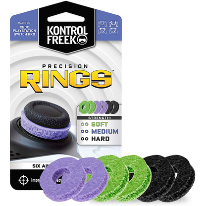 KontrolFreek Precision Rings | Aim Assist Motion Control for Playstation 4 (PS4), PS5, Xbox, Switch Pro & Scuf Controller (Black/Purple/Green)