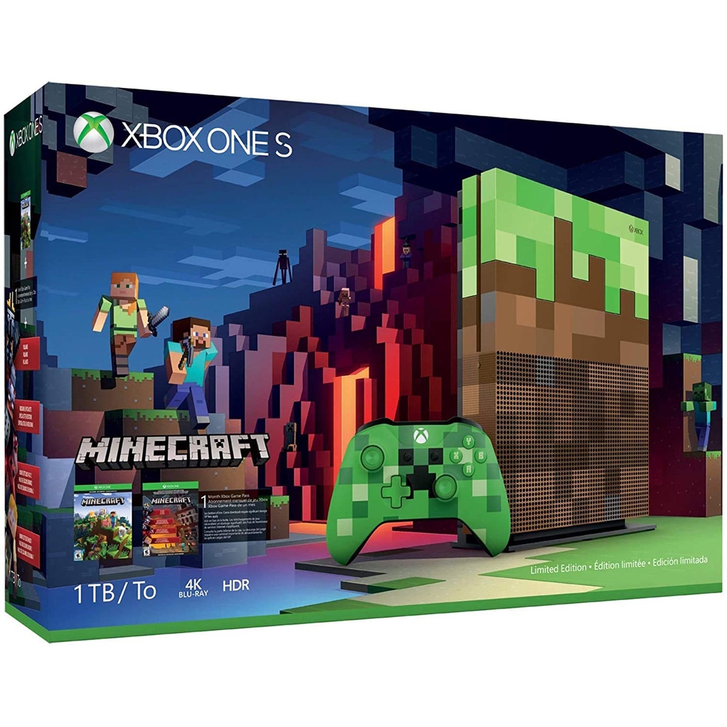 Xbox One S 1TB Limited Edition Console - Minecraft Bundle [Discontinued] - (USED)