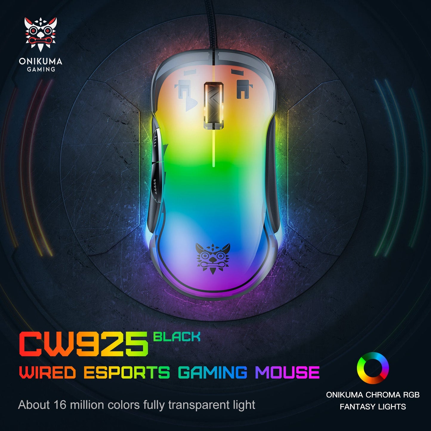 Onikuma CW925 RGB Wired eSports Gaming Mouse