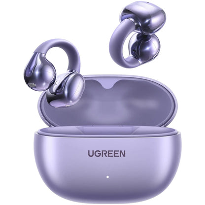 UGREEN HiTune S3 Open Ear Bluetooth 5.4 Earbuds 30H Playtime IPX5 Waterproof Clip-On Headphones, 12mm Drivers, ENC Mic, Low Latency Game Mode - Purple | White | Black