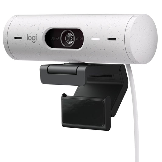 Logitech Brio 500 Full HD 1080p Webcam With Auto Light Correction RightLight 4, Auto-Framing RightSight - White