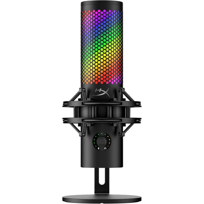 HyperX QuadCast 2 S – USB Microphone, with RGB Lighting, Streaming and Podcasting, with On-Board Controls, LED Lighting, Removable Shock Mount, PC, Mac, USB-C - Black