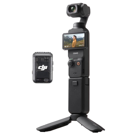 DJI Osmo Pocket 3 Creator Combo, 1'' CMOS, 4K Resolution/120fps Vlog Camera, 3-Axis Stabilization, Face/Object Tracking, Mic Included for Clear Sound, Digital Camera for YouTube