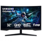 SAMSUNG 32” Odyssey G55C Series QHD 1000R Curved Gaming Monitor, 1ms(MPRT) AMD Radeon FreeSync LS32CG550ENXZA