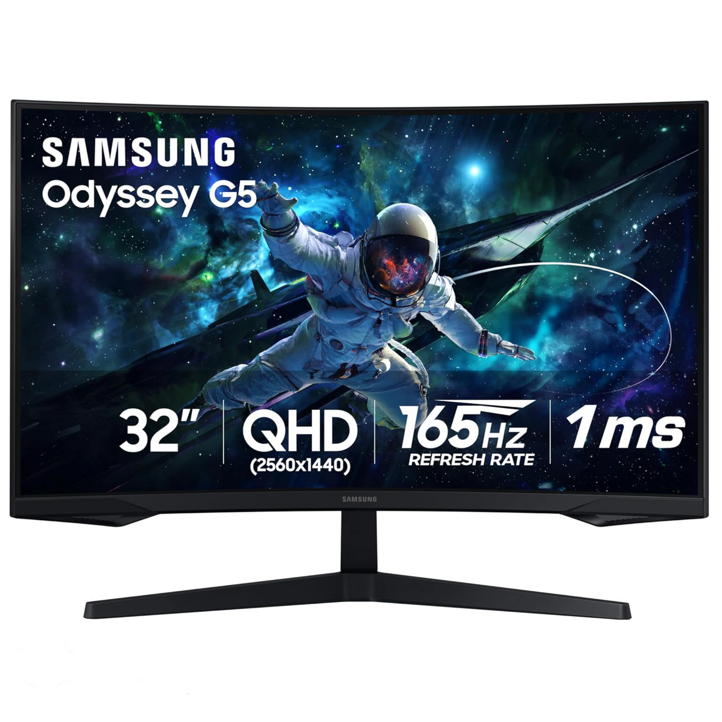 SAMSUNG 32” Odyssey G55C Series QHD 1000R Curved Gaming Monitor, 1ms(MPRT) AMD Radeon FreeSync LS32CG550ENXZA