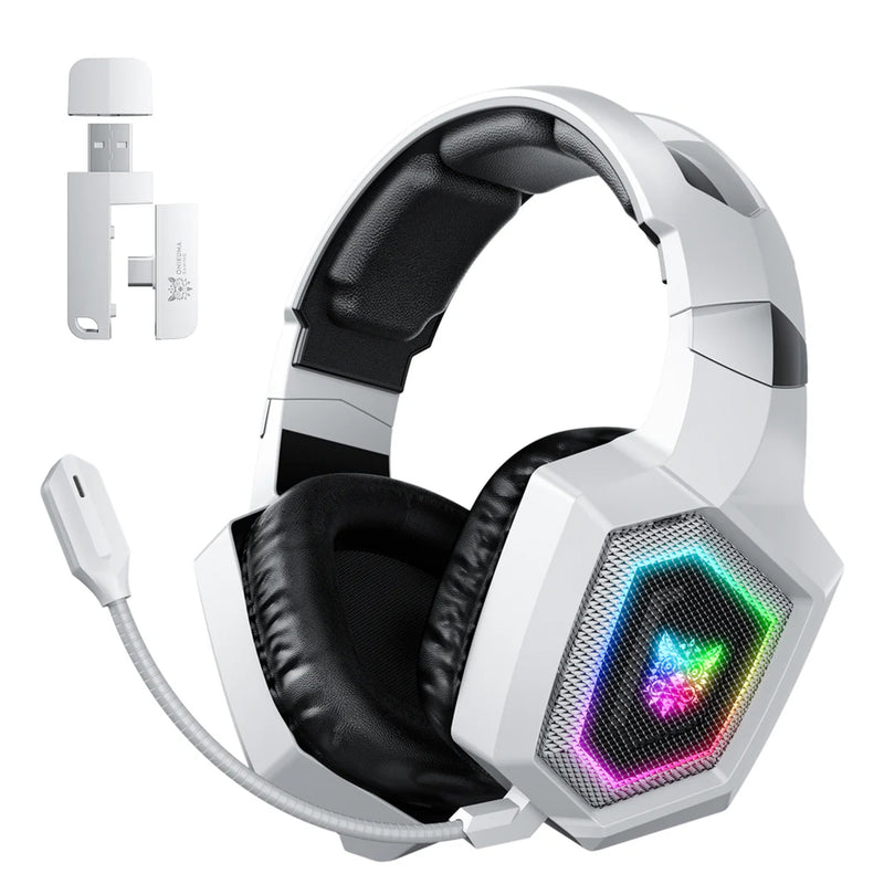 ONIKUMA B100 Headset Headworn Bluetooth 2.4g Wireless Wired Three Mode Lightweight E-Sports Gamer Headphone - White | Black