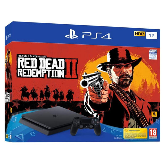 PlayStation 4 Slim 1TB Red Read Redemption 2 Bundle PS4 Console (CIB) - (USED)